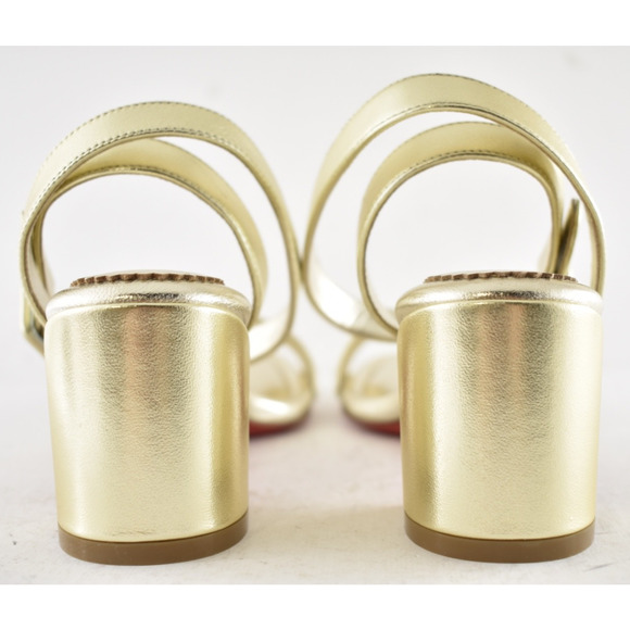 Christian Louboutin Miss Sabina 55 Platine Ankle Strap Block Heel Sandal 36.5 - Picture 13 of 15